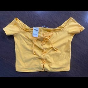 NWT yellow crop top
